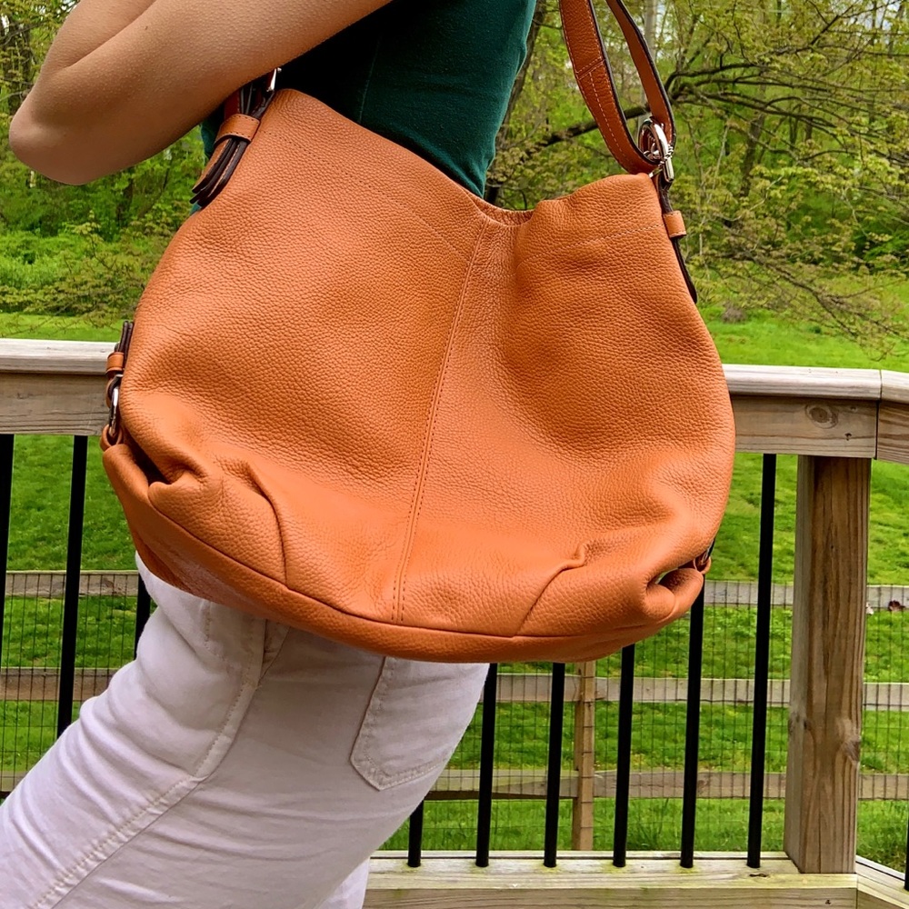 Coach Duffle Pebbled Leather Shoulder Bag